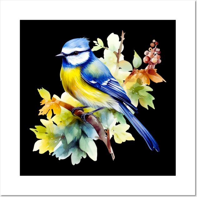 Blue Tit Bird Wall Art by The Jumping Cart